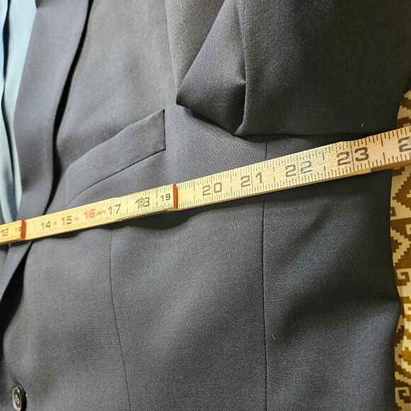 HUGO BOSS Pasolini Movie US Mens Blazer SZ 44R Navy 100% Virgin Wool Coat Preppy - Picture 15 of 16